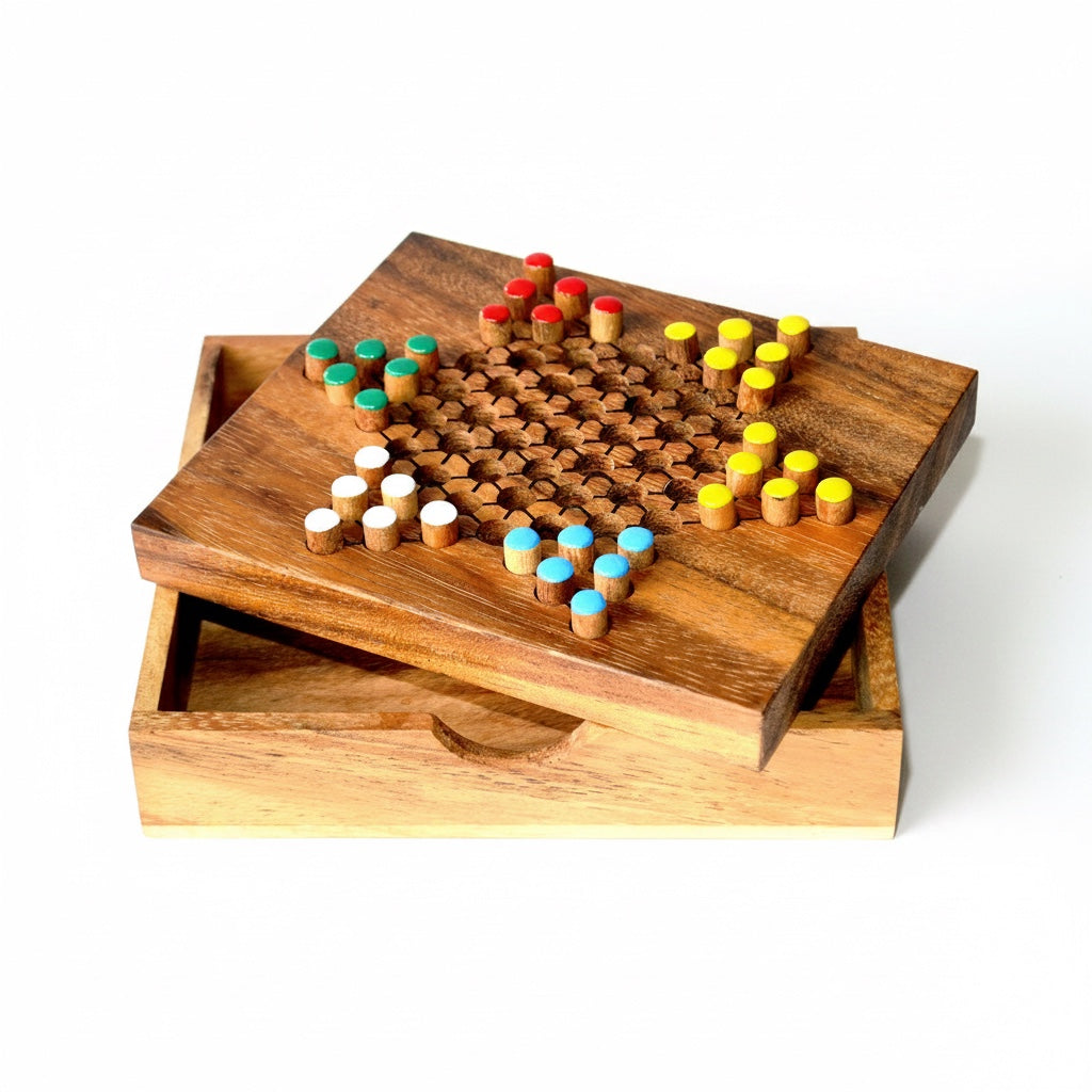 Sternhalma / Halma - Chinese Checkers Spiel aus Holz für 2 bis 6 Personen