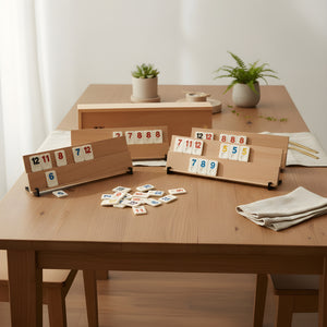 Rummy Holz Spiel - Hochwertiges Brettspiel aus Massivem Buchenholz