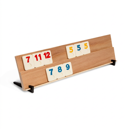 Rummy Holzspiel für 4 Spieler - Brettspiel aus massivem Buchenholz