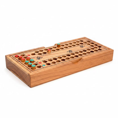 Pferderennen - Würfelspiel aus Holz für 2 Personen - Pferderennspiel mit 12 Holzpferden