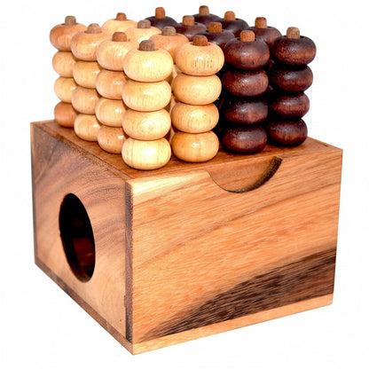 Vier in einer Reihe 3D Sogo - Raummühle Strategiespiel aus Holz für 2 Personen