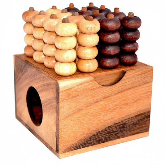 Vier in einer Reihe 3D Sogo - Raummühle Strategiespiel aus Holz für 2 Personen