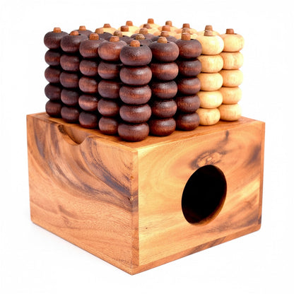 Vier in einer Reihe 3D Sogo - Raummühle Strategiespiel aus Holz für 2 Personen