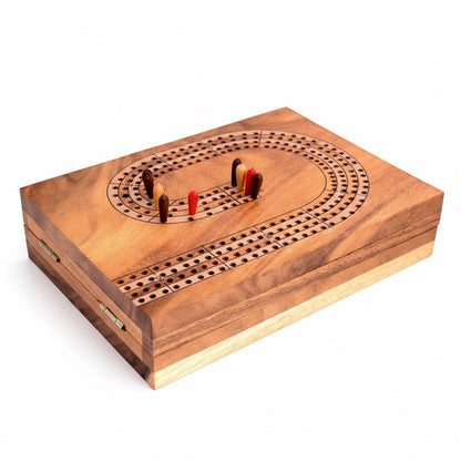 Cribbage Spiel - Klassisches Kartenspiel mit Cribbage Brett aus Holz