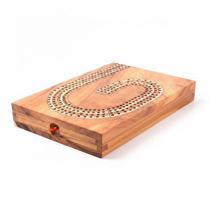 Cribbage Spiel - Klassisches Kartenspiel mit Cribbage Brett aus Holz