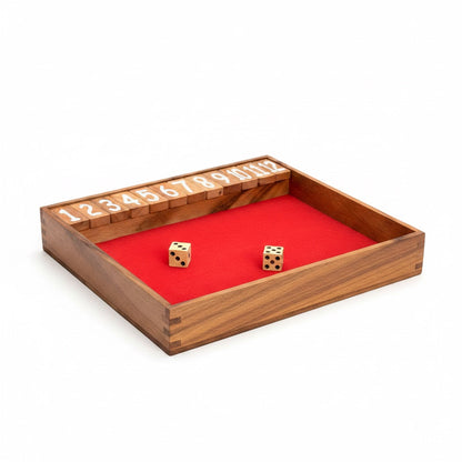 Klappenspiel - Shut the Box Würfelspiel aus Holz für 2 oder mehr Personen