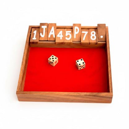 Klappenspiel - Shut the Box Würfelspiel aus Holz für 2 oder mehr Personen