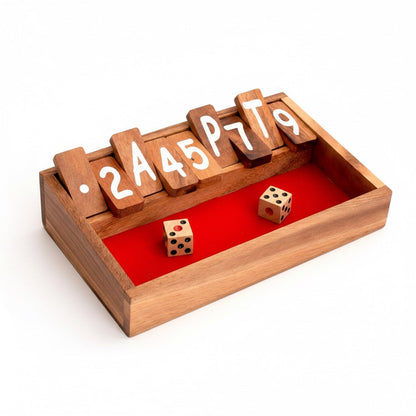 Klappenspiel - Shut the Box Würfelspiel aus Holz für 2 oder mehr Personen