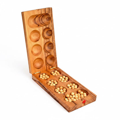 Kalaha / Mancala - Afrikanisches Bohnenspiel aus Holz für 2 Personen