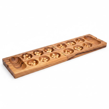 Kalaha / Mancala - Afrikanisches Bohnenspiel aus Holz für 2 Personen