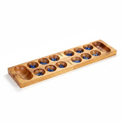 Kalaha / Mancala - Afrikanisches Bohnenspiel aus Holz für 2 Personen