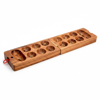 Kalaha / Mancala - Afrikanisches Bohnenspiel aus Holz für 2 Personen