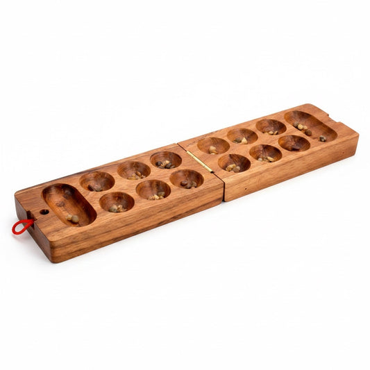 Kalaha / Mancala - Afrikanisches Bohnenspiel aus Holz für 2 Personen