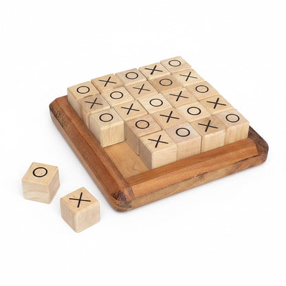 Cross Road Quixo - Tic Tac Toe Strategiespiel aus Holz für 2 Personen mit Memory-Variante
