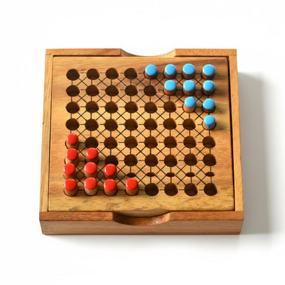 Halma Box Reise - Strategiespiel aus Holz für 2 Personen - Klassisches Chinese Checkers