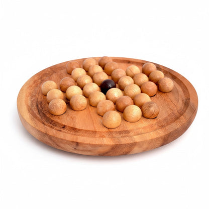 Steckhalma Solitaire - Solitär Brettspiel aus Holz für 1 Person