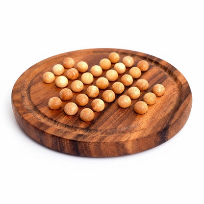 Steckhalma Solitaire - Solitär Brettspiel aus Holz für 1 Person