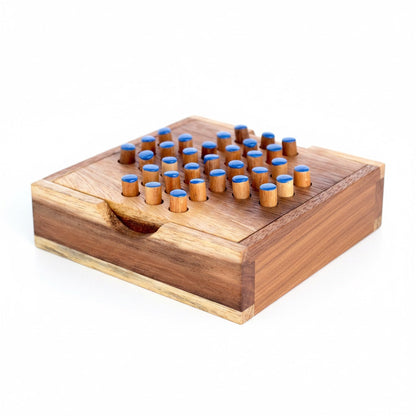 Steckhalma Solitaire - Solitär Brettspiel aus Holz für 1 Person