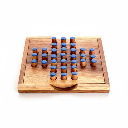 Steckhalma Solitaire - Solitär Brettspiel aus Holz für 1 Person