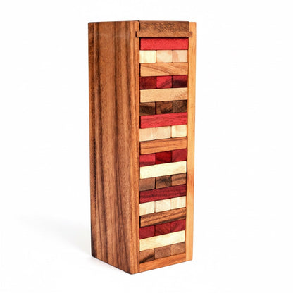 Wackelturm - Wobbly Tower Geschicklichkeitsspiel aus Holz für die ganze Familie