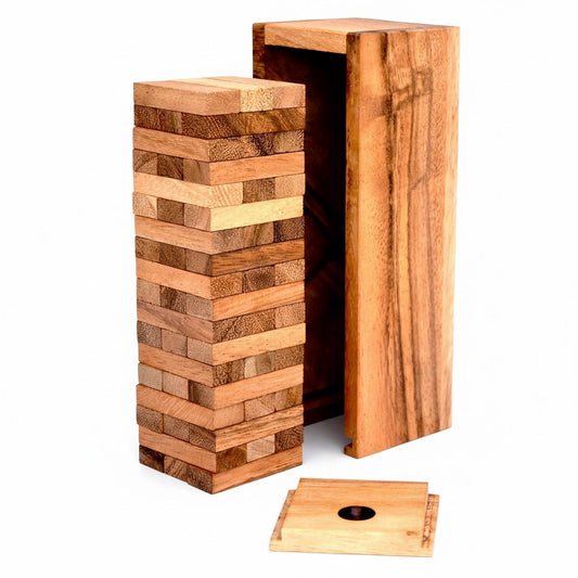 Wackelturm - Wobbly Tower Geschicklichkeitsspiel aus Holz für die ganze Familie