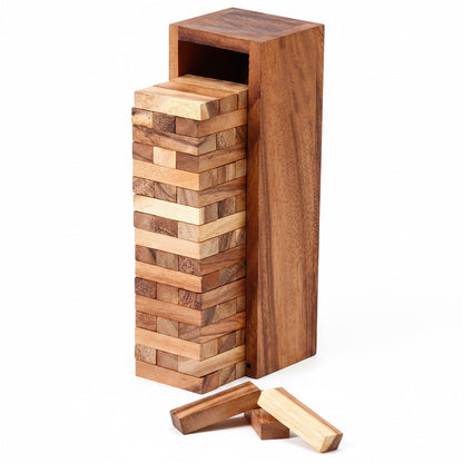 Wackelturm - Wobbly Tower Geschicklichkeitsspiel aus Holz für die ganze Familie