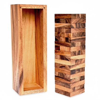 Wackelturm - Wobbly Tower Geschicklichkeitsspiel aus Holz für die ganze Familie