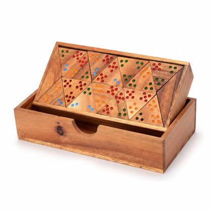 Tridomino - Triomino Legespiel aus Holz für 2 bis 4 Personen
