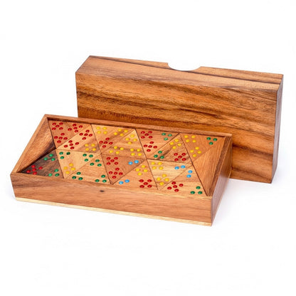Tridomino - Triomino Legespiel aus Holz für 2 bis 4 Personen