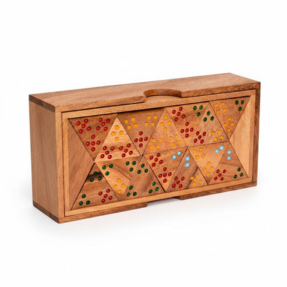 Tridomino - Triomino Legespiel aus Holz für 2 bis 4 Personen