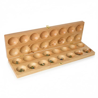 Hus Bao Bao Big - Mancala Bohnenspiel aus Holz - Afrikanisches Steinchenspiel für 2 Personen