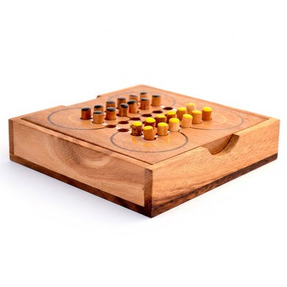 Surakarta Box - Indonesisches Strategiespiel aus Holz für 2 Personen