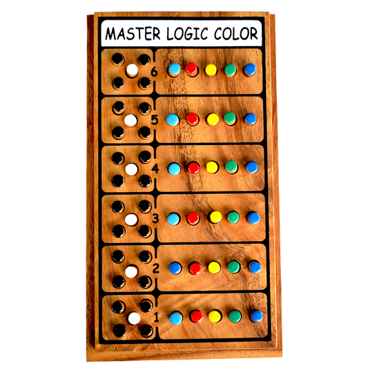 Master Logic Color Superhirn - Logik- und Strategiespiel aus Holz für 2 Personen